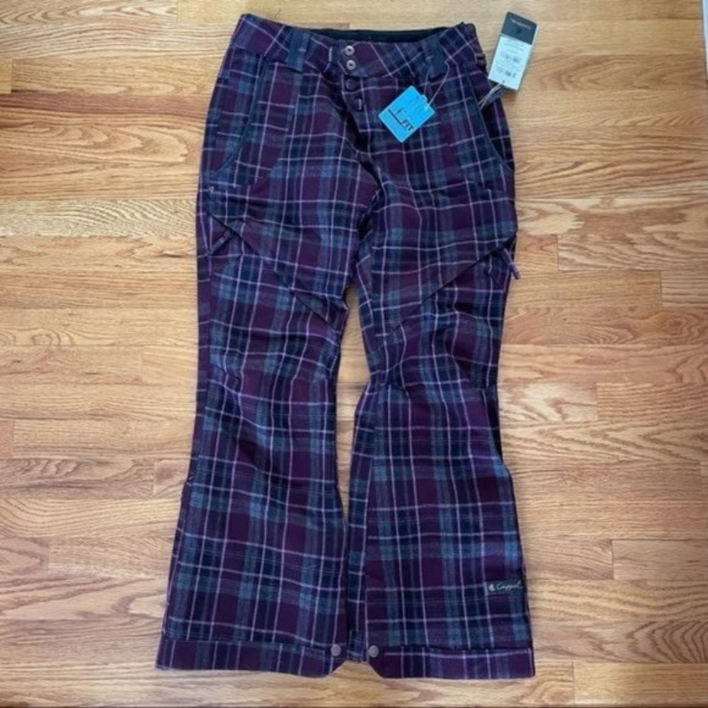 Capp3l Strada HD 11 Snowboard Ski Pants Women Small Plaid Waterproof Insulated‎